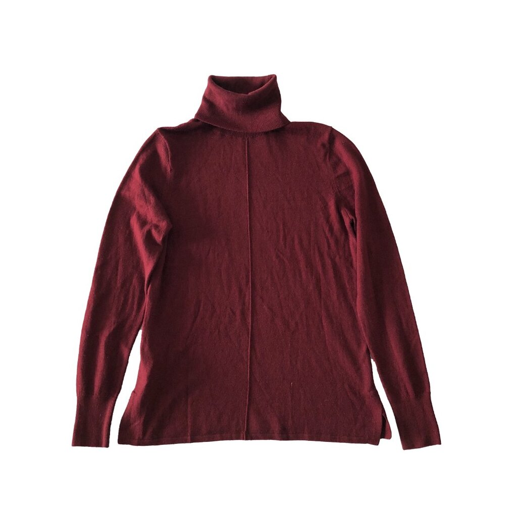 LOFT Ann Taylor Womens S Burgundy Red Turtleneck Long Sleeve Pullover Sweater